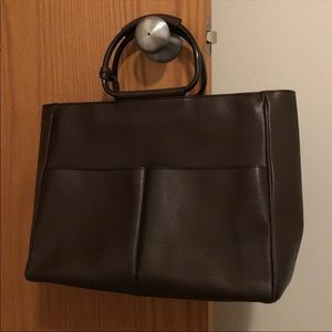 Gucci Brown Leather Travel Briefcase and Tag